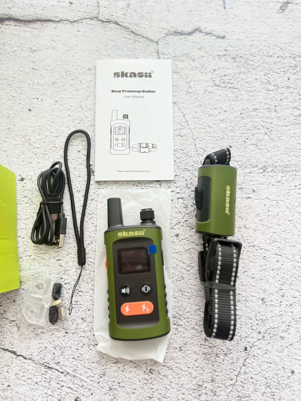 Training Collar for Dogs with Remote Control Green